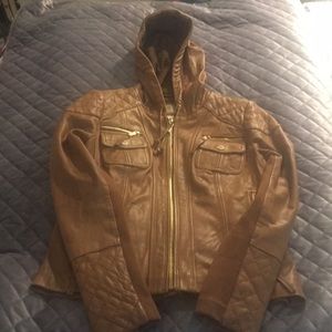 Michael Michael Kors Camel/Tan Hooded Moto